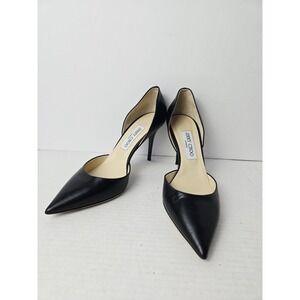 Jimmy Choo Liz d'Orsay black heel sz 39 pointed toe